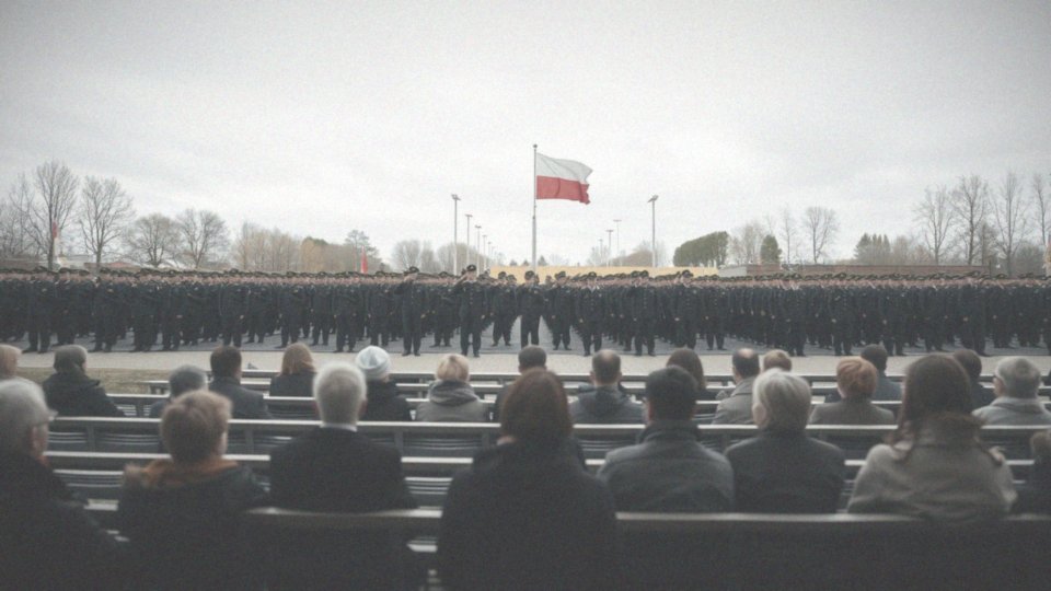 Jak goście obserwują uroczystość przysięgi wojskowej?