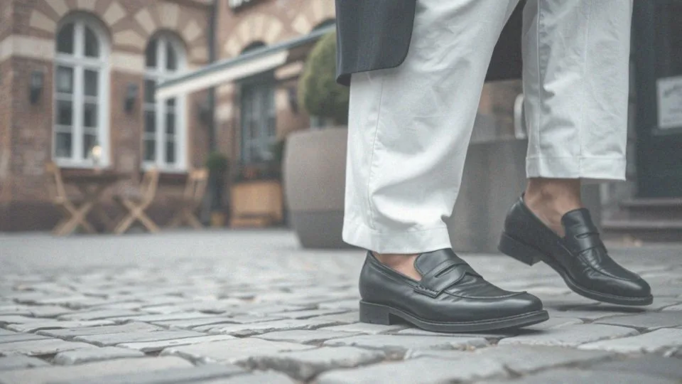 Jak czarne buty wpływają na stylizacje z białymi spodniami?