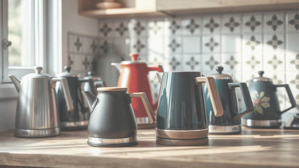 Jakie są dostępne kolory i wzory czajników na gaz?